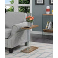 HomeStock 24.25 in.H Brown Color Rectangle Glass Table Top End Table 1 -piece