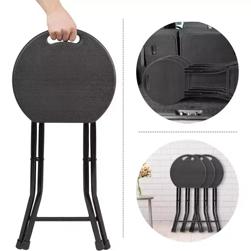 Folding Stool with Handle, Folding Chair,Folding Bar Stool with Non-Slip Feet,600 lbs Capacity