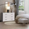 Galano Hamsper 6 Drawer Dresser (Interlock) - Pearl White Oak