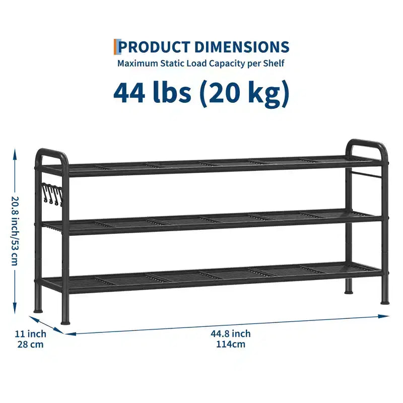 High-Capacity Slim Shoe Rack, Narrow Metal Frame Organizer with Adjustable Fabric Shelves for Entryway, Bedroom, Closet, and Small Spaces