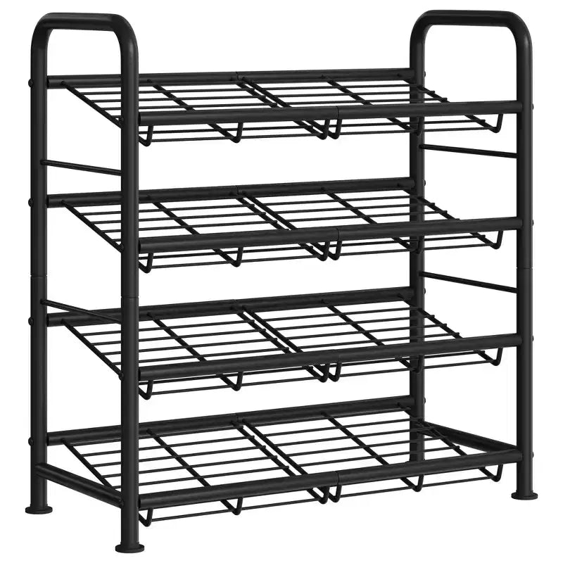 Shoe Rack, Slim Shoe Storage Organizer with Metal Frame & Non-Woven Fabric Shelves, Adjustable Design for Entryway, Bedroom