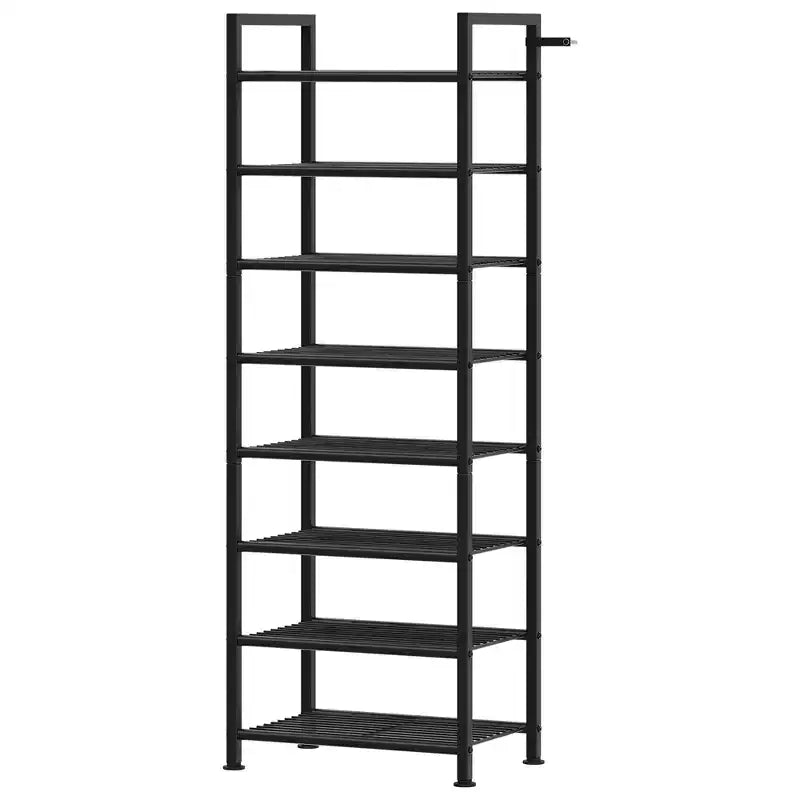 Shoe Rack, Slim Shoe Storage Organizer with Metal Frame & Non-Woven Fabric Shelves, Adjustable Design for Entryway, Bedroom