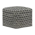 Wallis Square Woven PET Polyester Pouf Black/White - WyndenHall: Durable Indoor/Outdoor Seating, UV Resistant