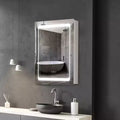 kleankin LED Lighted Medicine Cabinet with Mirror, Wall-Mounted Plug-In Bathroom Organizer with 3 Storage Shelves